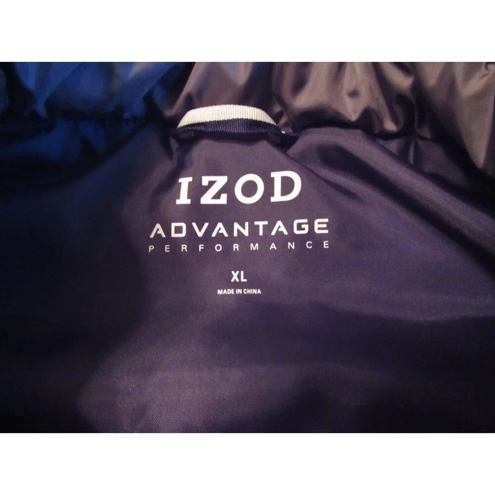 Izod Performance Advantage Quilted Packable Full Zip Gray Puffer Vest Size XL